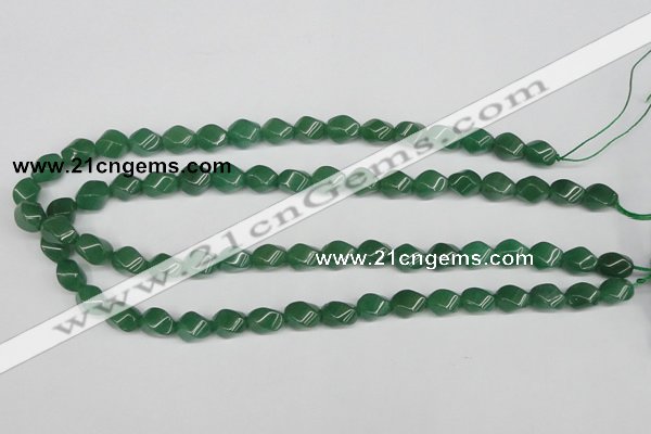CTW152 15.5 inches 8*11mm twisted rice green aventurine beads