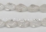 CTW153 15.5 inches 8*15mm twisted rice white crystal beads