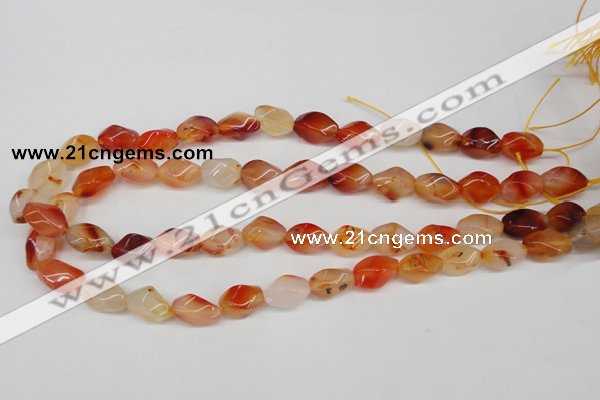 CTW155 15.5 inches 8*15mm twisted rice agate gemstone beads