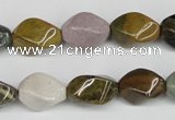 CTW159 15.5 inches 10*15mm twisted rice ocean agate gemstone beads