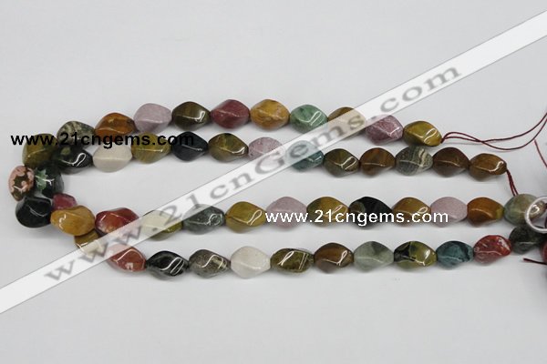 CTW159 15.5 inches 10*15mm twisted rice ocean agate gemstone beads