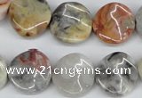 CTW16 15.5 inches 16mm twisted coin crazy lace agate beads wholesale