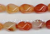 CTW160 15.5 inches 10*15mm twisted rice agate gemstone beads