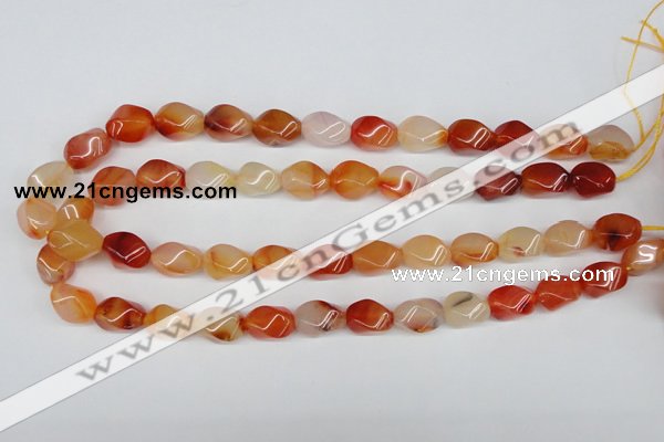 CTW160 15.5 inches 10*15mm twisted rice agate gemstone beads