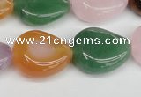 CTW165 15.5 inches 18*22mm twisted teardrop mixed gemstone beads