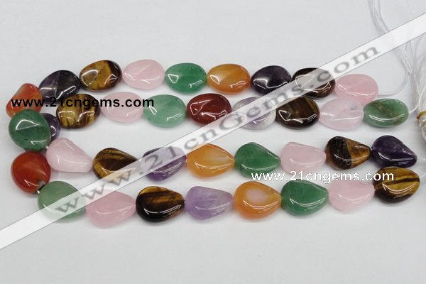 CTW165 15.5 inches 18*22mm twisted teardrop mixed gemstone beads