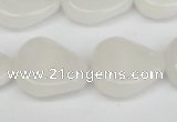 CTW166 15.5 inches 18*22mm twisted teardrop white jade gemstone beads