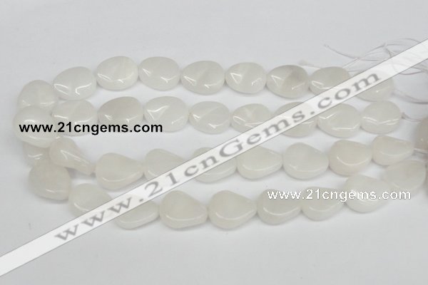 CTW166 15.5 inches 18*22mm twisted teardrop white jade gemstone beads