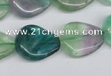 CTW167 15.5 inches 18*22mm twisted teardrop fluorite gemstone beads