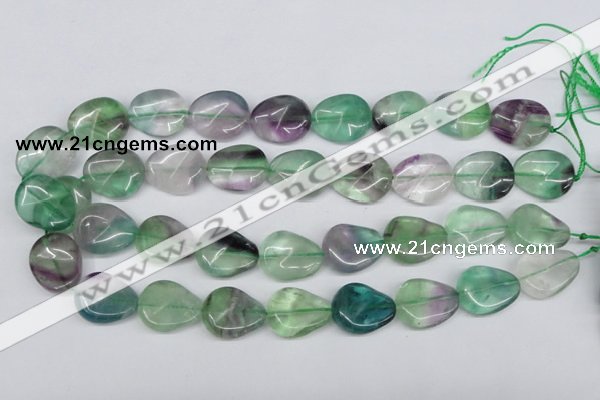 CTW167 15.5 inches 18*22mm twisted teardrop fluorite gemstone beads