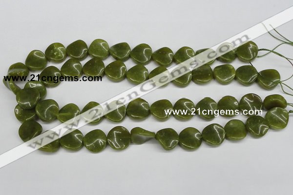 CTW17 15.5 inches 16mm twisted coin jade gemstone beads