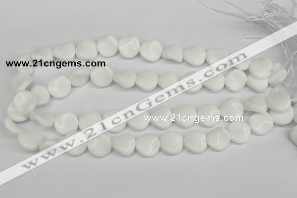 CTW18 15.5 inches 16mm twisted coin white agate beads wholesale