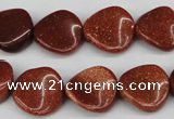 CTW22 15.5 inches 16mm twisted coin goldstone beads wholesale