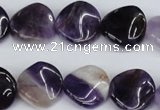 CTW23 15.5 inches 16mm twisted coin amethyst beads wholesale