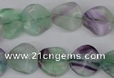 CTW30 15.5 inches 16mm twisted coin fluorite beads wholesale