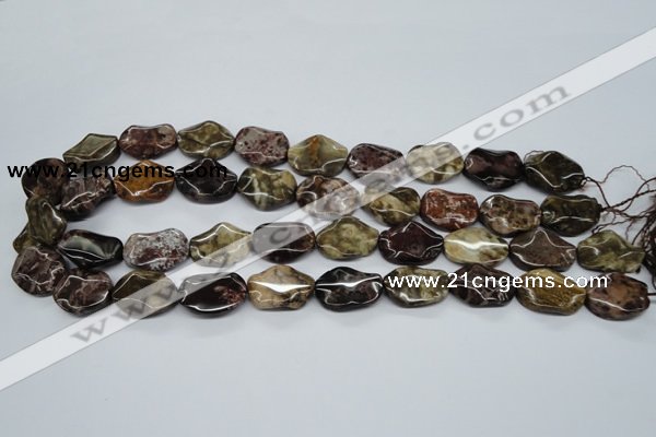 CTW302 15.5 inches 15*20mm wavy oval tiger jasper gemstone beads