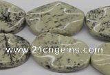 CTW306 15.5 inches 20*30mm wavy oval artistic jasper beads