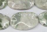 CTW307 15.5 inches 20*30mm wavy oval peace stone beads