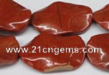 CTW308 15.5 inches 20*30mm wavy oval red jasper gemstone beads