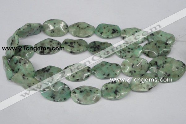 CTW309 15.5 inches 20*30mm wavy oval sesame jasper gemstone beads