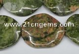 CTW310 15.5 inches 25*30mm wavy oval unakite gemstone beads