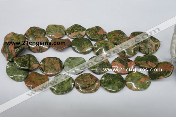 CTW310 15.5 inches 25*30mm wavy oval unakite gemstone beads