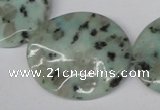 CTW313 15.5 inches 30*35mm wavy oval sesame jasper gemstone beads