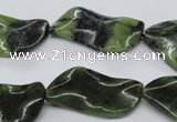 CTW318 15.5 inches 15*30mm wavy marquise Canadian jade beads