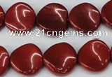 CTW32 15.5 inches 16mm twisted coin red jasper beads wholesale