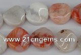 CTW33 15.5 inches 16mm twisted coin agate gemstone beads wholesale