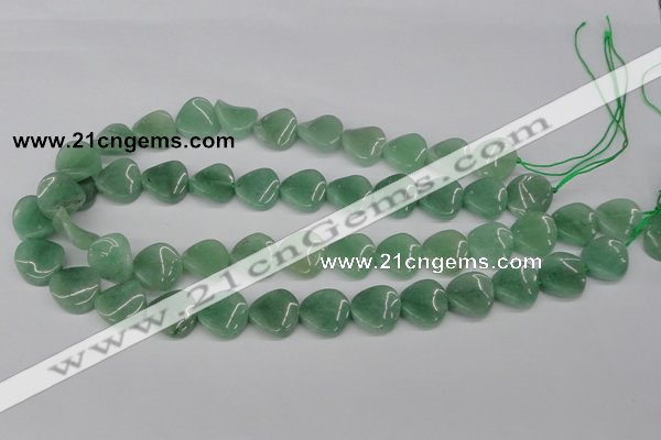 CTW34 15.5 inches 16mm twisted coin green aventurine beads wholesale