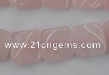 CTW350 15.5 inches 16*16mm twisted square rose quartz beads
