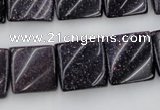 CTW352 15.5 inches 16*16mm twisted square blue goldstone beads