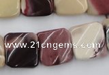 CTW353 15.5 inches 16*16mm twisted square mookaite beads