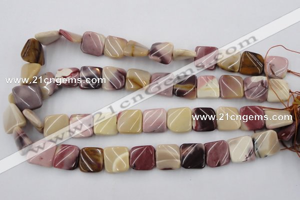 CTW353 15.5 inches 16*16mm twisted square mookaite beads