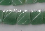 CTW354 15.5 inches 16*16mm twisted square green aventurine beads