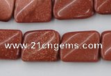 CTW370 15.5 inches 15*20mm twisted rectangle goldstone beads