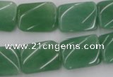 CTW373 15.5 inches 15*20mm twisted rectangle green aventurine beads