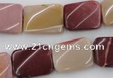 CTW375 15.5 inches 15*20mm twisted rectangle mookaite gemstone beads