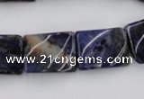 CTW376 15.5 inches 15*20mm twisted rectangle sodalite gemstone beads