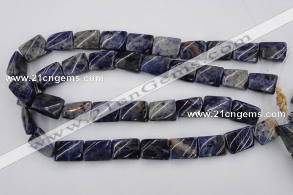 CTW376 15.5 inches 15*20mm twisted rectangle sodalite gemstone beads