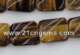 CTW380 15.5 inches 15*20mm twisted rectangle yellow tiger eye beads