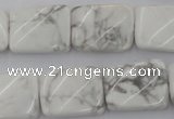 CTW383 15.5 inches 15*20mm twisted rectangle white howlite beads