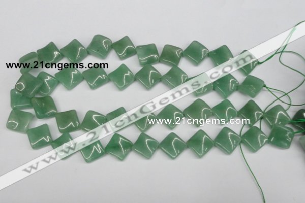 CTW39 15.5 inches 15*15mm twisted diamond green aventurine beads