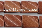 CTW390 15.5 inches 18*25mm twisted rectangle goldstone beads