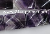 CTW392 15.5 inches 18*25mm twisted rectangle dogtooth amethyst beads