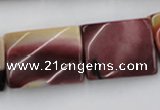 CTW393 15.5 inches 18*25mm twisted rectangle mookaite gemstone beads