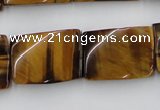 CTW394 15.5 inches 18*25mm twisted rectangle yellow tiger eye beads