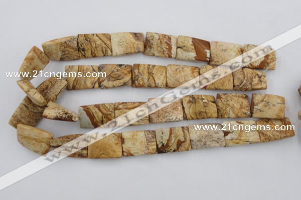 CTW396 15.5 inches 18*25mm twisted rectangle picture jasper beads