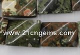 CTW398 15.5 inches 18*25mm twisted rectangle rhyolite gemstone beads